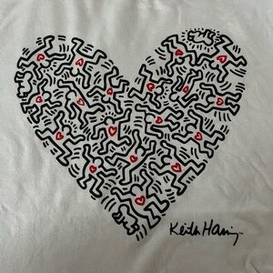 White cropped Keith Haring tshirt